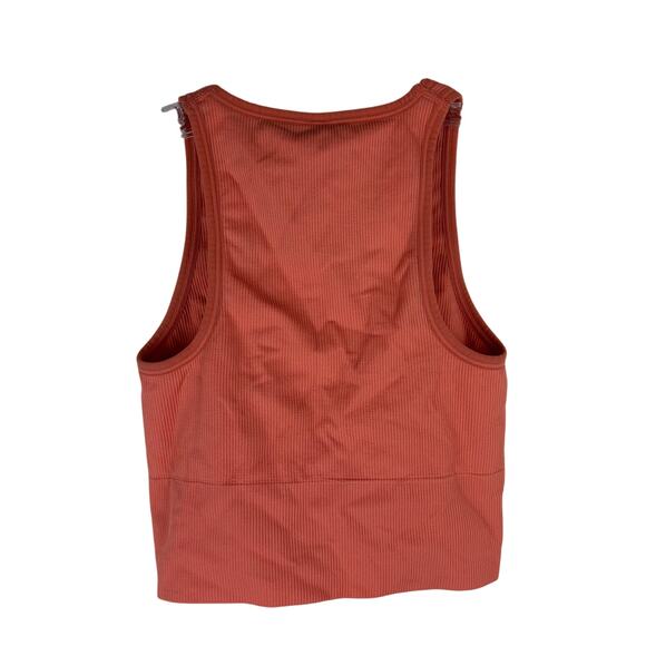 Athleta Aurora Seamless Crop Ribbed Tank Size XXS Peach Orange Yoga - Picture 4 of 5